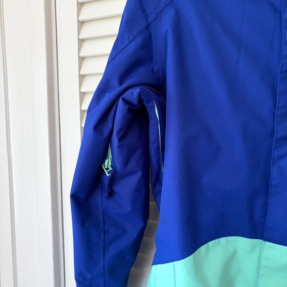 Burton women's Horizon snowboard jacket small blue mint hooded Mountain Dew - Picture 3 of 13